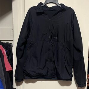 Columbia Men's Black Reversible Windbreaker Shell Mid Weight Ascender Jacket